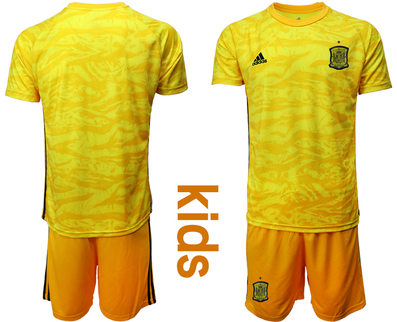 2021 European Cup Espana yellow goalkeeper Youth soccer jerseys->youth soccer jersey->Youth Jersey